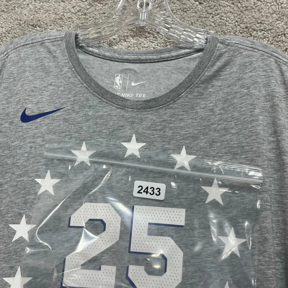 NBA Ben Simmons 25 T-Shirt Women's Large Gray Heather Nike Dri-Fit Athletic Cut‎